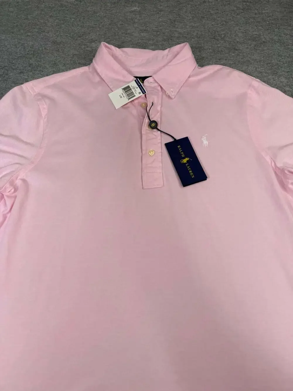 Ralph Lauren Knit Oxford Polo Shirt Size L Pink